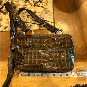 Brighton Brown Crossbody Bag with Crocodile Embossed Leather